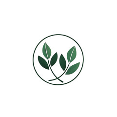 Green leaf eco icon vector illustration natural plant symbol logo design environmental concept