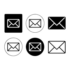 Black and white envelope icons mail message