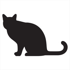 Obraz premium Minimalist Black Cat Silhouettes Vector Set | Modern Feline Clipart Collection