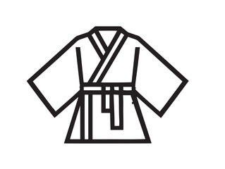 Traditional kimono clothing icon in detailed vector art