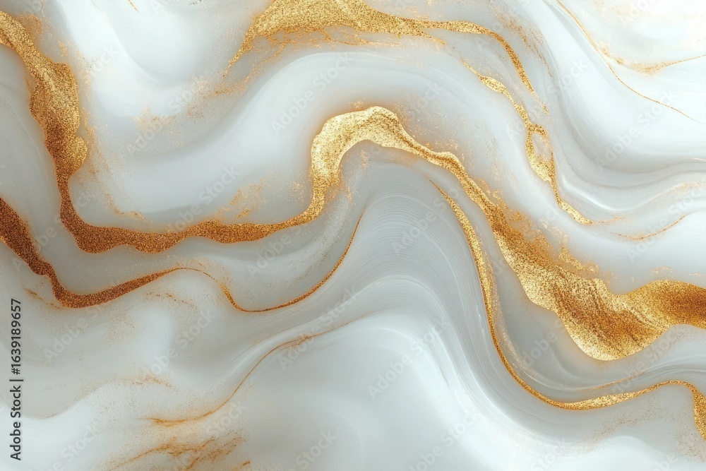Poster abstract smooth flowing marble texture with elegant gold dust and streaks creating a luxurious and c