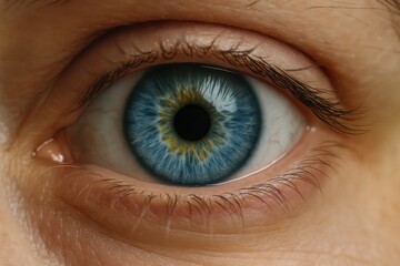 Fototapeta premium A Close-Up of a Dazzling Blue Eye with Intricate Iris Patterns