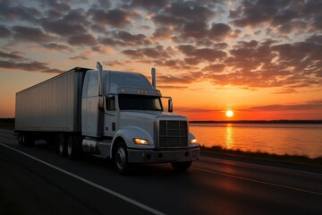 A Lone Truck's Journey Across the Waterfront