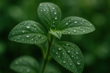 Fototapeta premium A Close-Up of a Leaf with Water Droplets