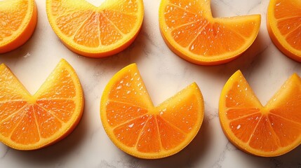 Fototapeta premium Orange slices arranged, geometric patterns