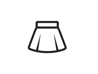 Chic mini skirt fashion icon in sleek minimal vector style