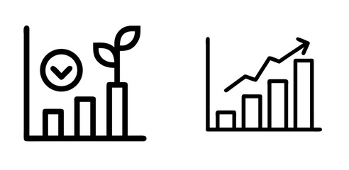 Growth Icon with Upward Arrow and Plant Symbol Representing Business and Progress