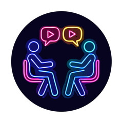 social network icon on black background