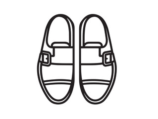Modern monk strap shoe illustration in stylish clean vector design