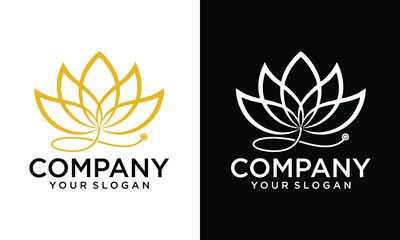 Creative Lotus icon in black outlined and solid.