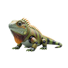 Obraz premium Detailed Mechanical Iguana Toy On transparent Background For Collectors And Enthusiasts