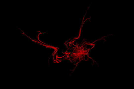 Abstract glowing red energy explosion or nebula against a stark black background creating a dynamic and vibrant visual