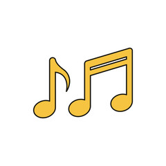 Simple Golden Musical Notes Illustration