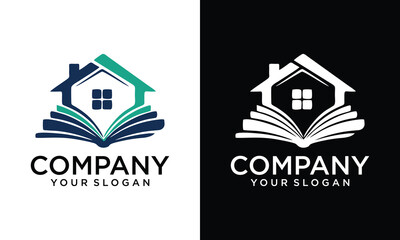 Creative Book House Logo Design Icon