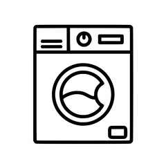 Washing Machine Icon Outline Laundry Appliance Symbol Vector