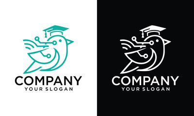 Creative education logo bird abstract  logo concept  