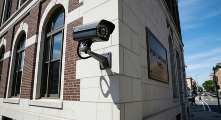 Security Camera on First National Bank Building Exterior
