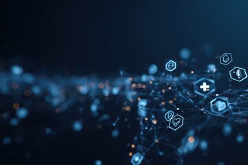 Dynamic abstract background animation showcasing interconnected icons representing various concepts and themes, creating a visual flow of technology and information transfer