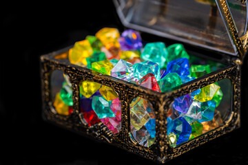 chest with stones