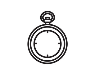 Fototapeta premium Pocket watch with chain in vintage vector illustration