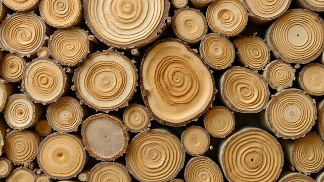 Pile of Wooden Logs Texture Natural Pattern Background