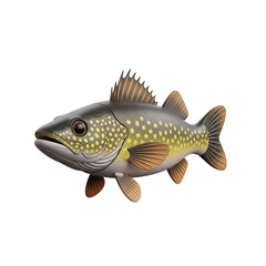 Fototapeta premium Digital Illustration Of A Beautiful Brook Trout Fish With Fins On Transparent Background