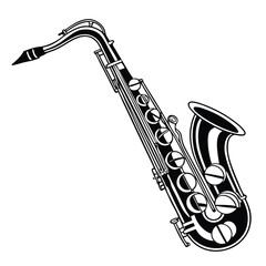 Monochromatic Saxophone Silhouette Captures Musical Elegance and Timeless Appeal for Jazz Music Enthusiasts and Artistic Instrument Designs