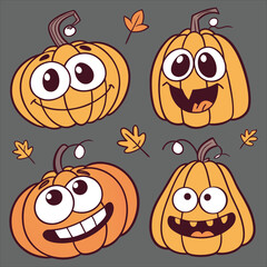  Halloween. Halloween Icon Set. Halloween set clipart vector. Halloween Flat Design Icon Set. Set of Halloween Pumpkins Silhouette. Halloween cartoon vector.