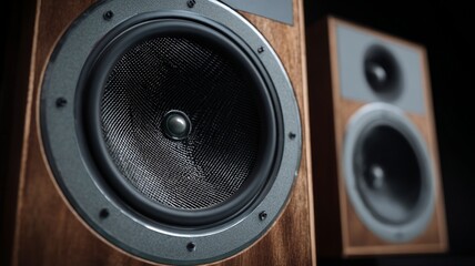Close-up shot of elegant speaker cone with rich texture. AI generated