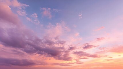 Obraz premium Dreamy cloudscape at sunrise with pastel tones. AI generated