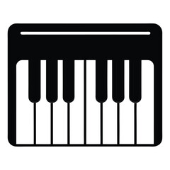 Simple Keyboard Icon Depicting Musical Instrument with Black and White Keys and Smooth Outline for Visual Communication