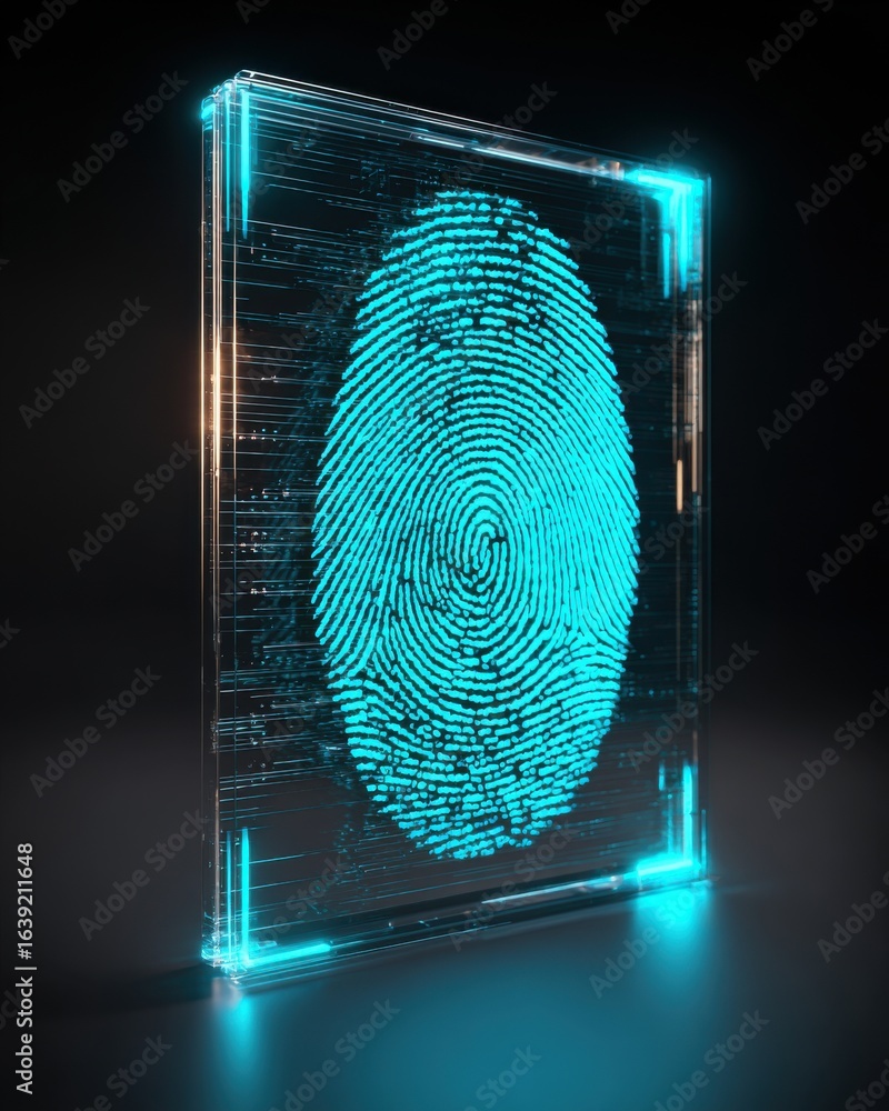 Poster holographic fingerprint authentication future security in digital tech