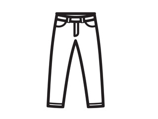 Straight leg jeans clothing icon in modern minimal vector style
