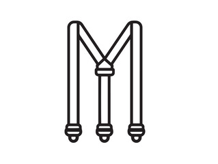 Minimal suspenders strap outline icon in stylish vector drawing