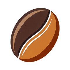 Fototapeta premium Close up of a single roasted coffee bean isolated on transparent background