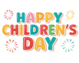 Happy childrens day design with balloons and kids playing jpeg and vector