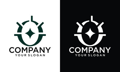 Creative  compass and an omega symbol logo