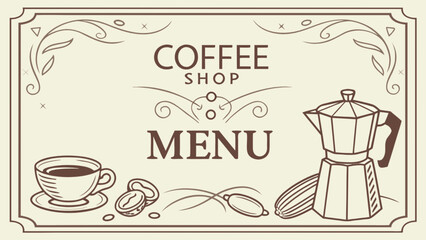 Coffee shop menu design template vector illustration for cafe restaurant and coffeehouse promotion and branding