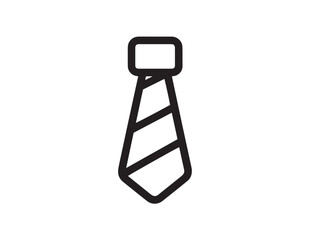 Formal tie outline drawing in professional flat vector style