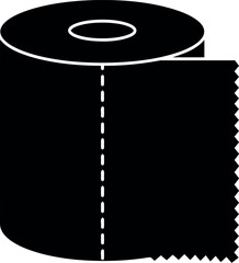 Black toilet paper roll icon