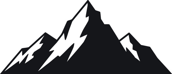 Mountain peak silhouette adventure nature summit icon © Vector World