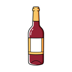 Stylized Wine Bottle Illustration with Blank Label for Customization and Branding