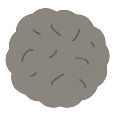 Flat design gray steel wool ball icon, used for scrubbing pots, pans, and removing tough stains in kitchen cleaning illustrations.
