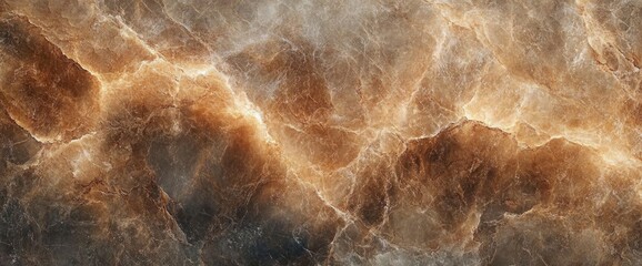 Close-up view of a textured natural brown and beige marble pattern with intricate veins and organic flow