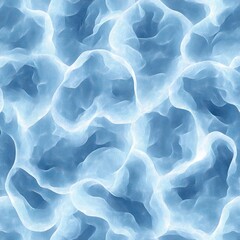 Abstract textured pattern featuring flowing, translucent blue and white waves creating a soft, ethereal, and fluid effect