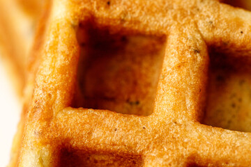 Close up Belgian waffles