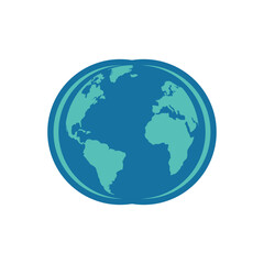 Globe flat design style on white background, vector illustration