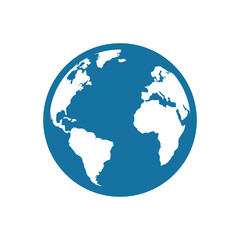 Globe flat design style on white background, vector illustration