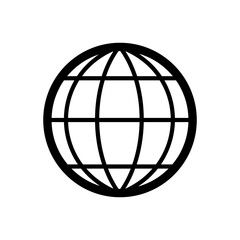 Globe flat design style on white background, vector illustration