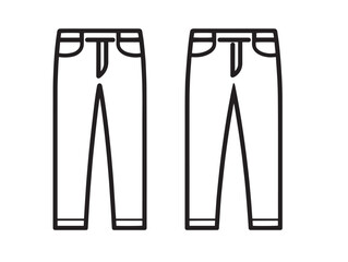 Formal trousers clothing icon in clean minimal vector design